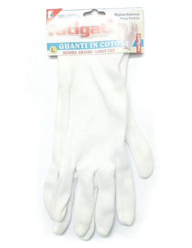 fatigati guanti in cotone bianchi - misura grande: tuttocasashop.it: pulizia e cura della casa