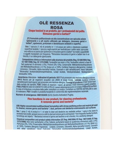 ole' oies ressenza deodorante multiuso igienizzante 750ml - rosa: tuttocasashop.it: pulizia e cura della casa