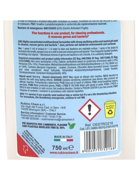 ole' oies ressenza deodorante multiuso igienizzante 750ml - rosa: tuttocasashop.it: pulizia e cura della casa