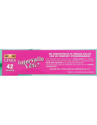 lines intervallo velo proteggislip distesi - 42 pezzi - salvaslip: tuttocasashop.it: igiene e cura della persona