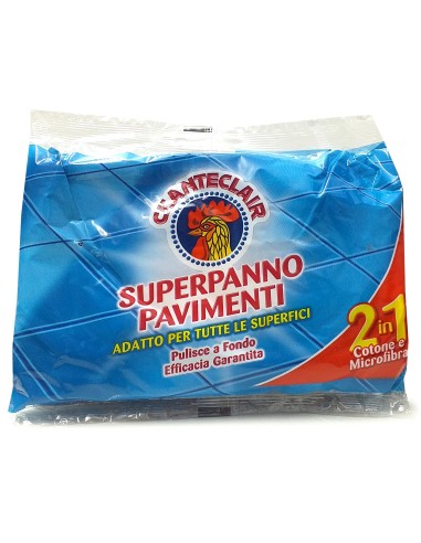 chanteclair superpanno pavimenti - 45x50cm - 2in1 cotone e microfibra: tuttocasashop.it: pulizia e cura della casa
