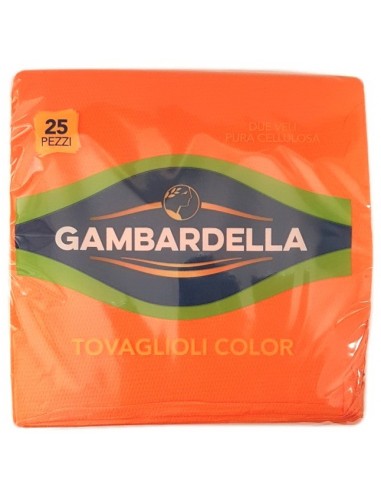 gambardella tovaglioli doppio velo 33x33cm 25 pezzi - arancio: tuttocasashop.it: carta & monouso