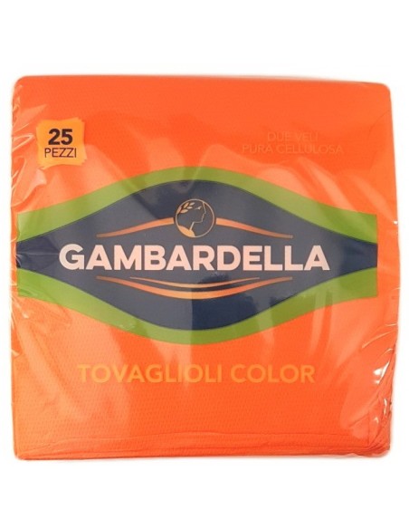 gambardella tovaglioli doppio velo 33x33cm 25 pezzi - arancio: tuttocasashop.it: carta & monouso