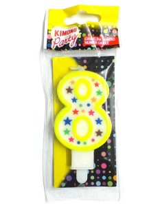 kimono candelina buon compleanno - numero 8: tuttocasashop.it: carta & monouso