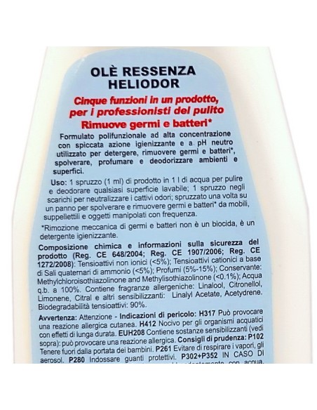 ole' oies ressenza deodorante multiuso igienizzante 750ml - heliodor: tuttocasashop.it: pulizia e cura della casa