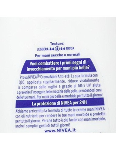nivea hand crema mani anti-eta' q10 - 100ml antirughe antimacchie filtri uv: tuttocasashop.it: igiene e cura della persona