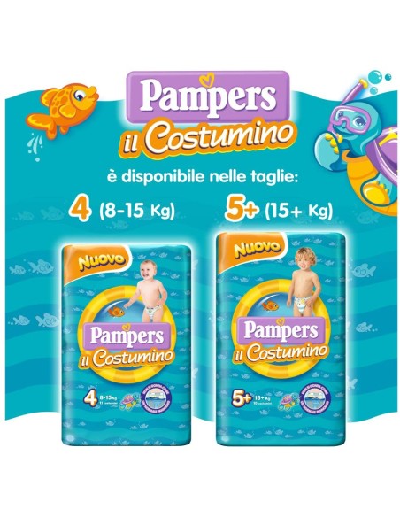 pampers il costumino pannolini - taglia 4-5 - 8-15kg - 11 pezzi: tuttocasashop.it: igiene e cura della persona