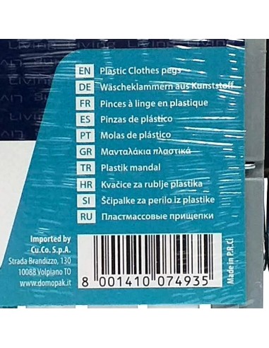domopak living 12 pinze da bucato in plastica resistente - grandi 9cm: tuttocasashop.it: prodotti per bucato e tessuti