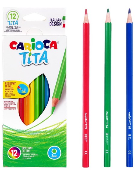 carioca tita colori a matita - 12 pastelli - colori brillanti: tuttocasashop.it: altro - bazar