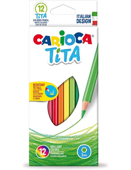 carioca tita colori a matita - 12 pastelli - colori brillanti: tuttocasashop.it: altro - bazar