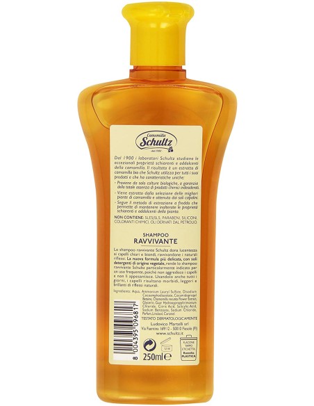 schultz shampoo ravvivante ultradelicato - 250ml - alla camomilla: tuttocasashop.it: igiene e cura della persona