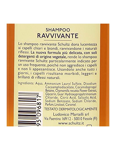 schultz shampoo ravvivante ultradelicato - 250ml - alla camomilla: tuttocasashop.it: igiene e cura della persona