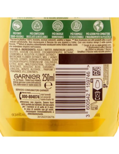 ultra dolce shampoo 250ml - camomilla e miele - per capelli chiari: tuttocasashop.it: igiene e cura della persona