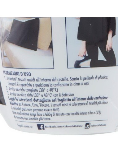 coloreria italiana colorante per tessuti - nero intenso: tuttocasashop.it: prodotti per bucato e tessuti