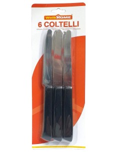 coltelli da cucina con lama seghettata inox - 6 pezzi - manico plastica: tuttocasashop.it: altro - bazar