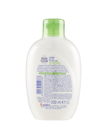 fresh&clean detergente intimo - ph 5.5 - 200ml - aloe vera e salvia: tuttocasashop.it: igiene e cura della persona