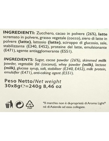 aroma light 30 capsule di gusto - cioccolata - compatibili a modo mio: tuttocasashop.it: altro - bazar