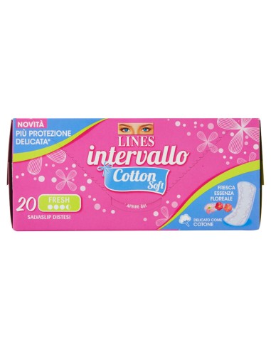 lines intervallo assorbenti salvaslip - distesi 20 pezzi - cotton soft fresh: tuttocasashop.it: igiene e cura della persona