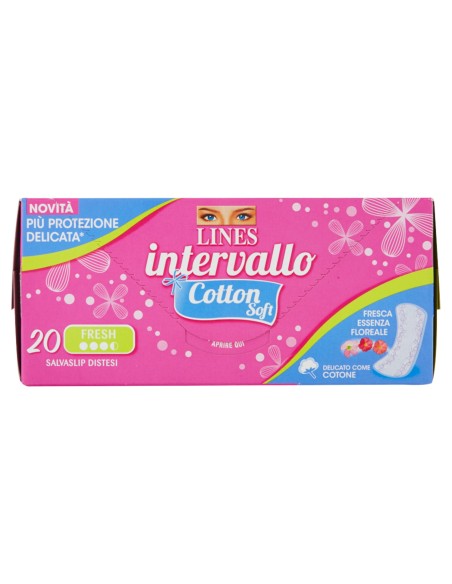 lines intervallo assorbenti salvaslip - distesi 20 pezzi - cotton soft fresh: tuttocasashop.it: igiene e cura della persona
