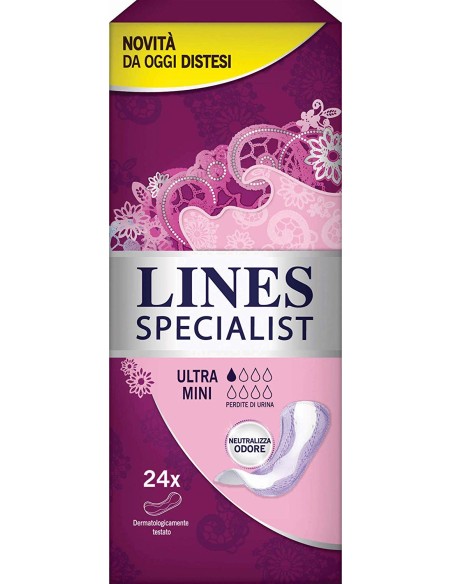 lines specialist assorbenti - 24 pezzi - ultra mini - distesi: tuttocasashop.it: igiene e cura della persona