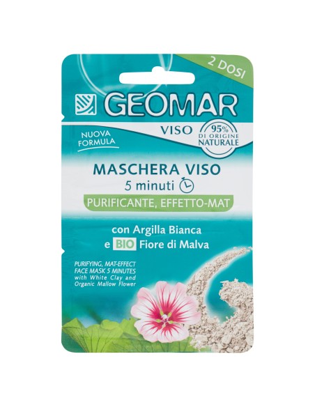 geomar maschera viso - 2 x 7.5ml - purificante effetto mat - argilla e malva: tuttocasashop.it: igiene e cura della persona