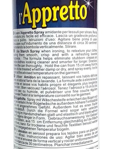 splendida appretto stiro spray - 300ml - inamidante per stiratura: tuttocasashop.it: prodotti per bucato e tessuti
