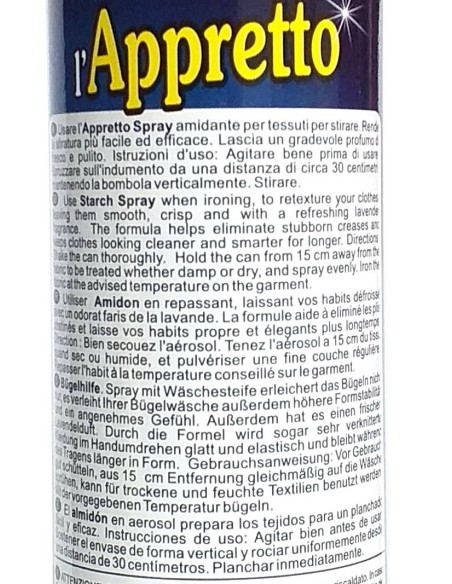 splendida appretto stiro spray - 300ml - inamidante per stiratura: tuttocasashop.it: prodotti per bucato e tessuti