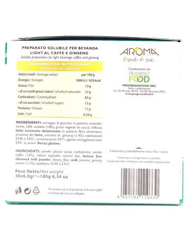 aroma light 30 capsule di gusto - ginseng light senza lattosio - a modo mio: tuttocasashop.it: altro - bazar