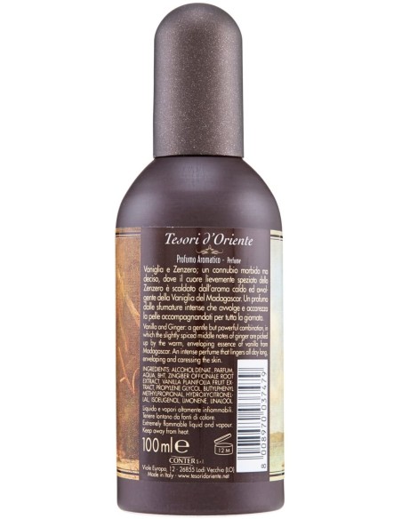 tesori d'oriente profumo aromatico vapo 100ml - vaniglia e zenzero: tuttocasashop.it: igiene e cura della persona