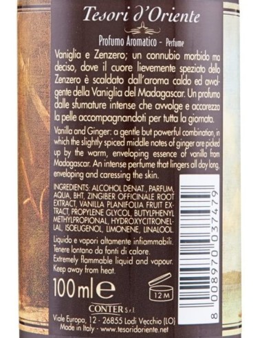 tesori d'oriente profumo aromatico vapo 100ml - vaniglia e zenzero: tuttocasashop.it: igiene e cura della persona