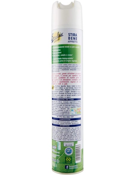 emulsio stirabene appretto spray - 480ml - naturale - facilita la stiratura: tuttocasashop.it: prodotti per bucato e tessuti