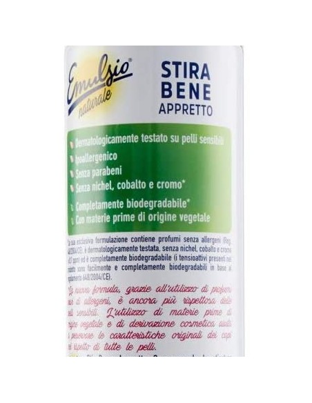 emulsio stirabene appretto spray - 480ml - naturale - facilita la stiratura: tuttocasashop.it: prodotti per bucato e tessuti