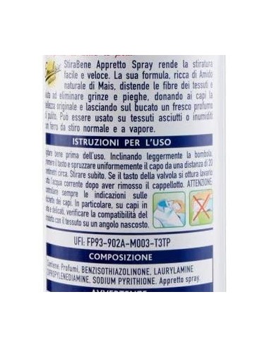 emulsio stirabene appretto spray - 480ml - naturale - facilita la stiratura: tuttocasashop.it: prodotti per bucato e tessuti