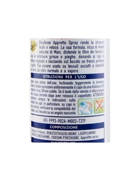 emulsio stirabene appretto spray - 480ml - naturale - facilita la stiratura: tuttocasashop.it: prodotti per bucato e tessuti