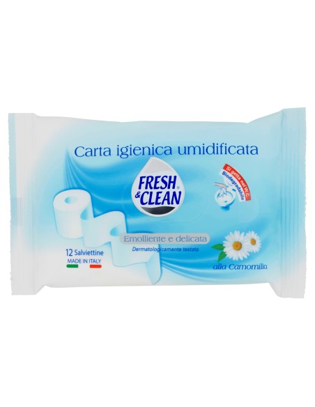 fresh&clean carta igienica umidificata - 12 salviettine gettabili nel wc: tuttocasashop.it: igiene e cura della persona