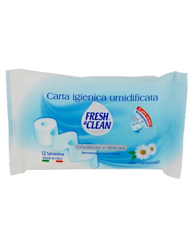 fresh&clean carta igienica umidificata - 12 salviettine gettabili nel wc: tuttocasashop.it: igiene e cura della persona