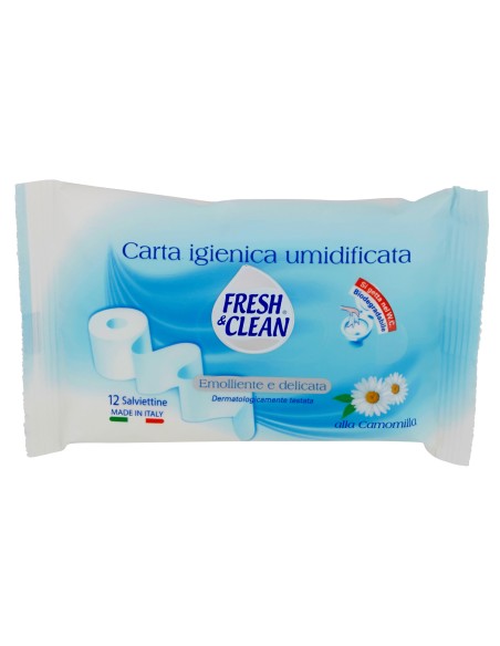fresh&clean carta igienica umidificata - 12 salviettine gettabili nel wc: tuttocasashop.it: igiene e cura della persona