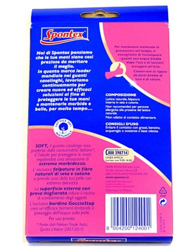 spontex soft guanti gomma felpati taglia xl 9.5 extra grande: tuttocasashop.it: pulizia e cura della casa