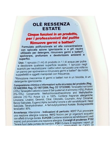 ole' oies ressenza deodorante multiuso igienizzante 750ml - estate: tuttocasashop.it: pulizia e cura della casa