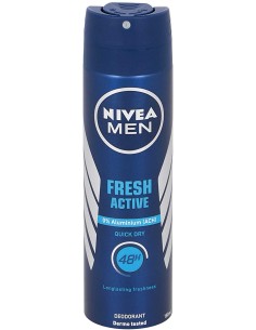 nivea deodorante spray - 150ml - for men - 48h - fresh active - dermo tested: tuttocasashop.it: igiene e cura della persona