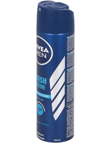 nivea deodorante spray - 150ml - for men - 48h - fresh active - dermo tested: tuttocasashop.it: igiene e cura della persona