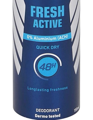 nivea deodorante spray - 150ml - for men - 48h - fresh active - dermo tested: tuttocasashop.it: igiene e cura della persona
