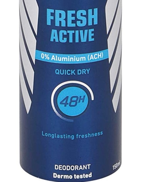 nivea deodorante spray - 150ml - for men - 48h - fresh active - dermo tested: tuttocasashop.it: igiene e cura della persona