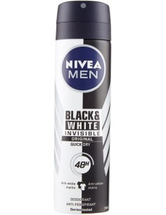 nivea deodorante spray - 150ml - for men - 48h - black&white - non macchia: tuttocasashop.it: igiene e cura della persona