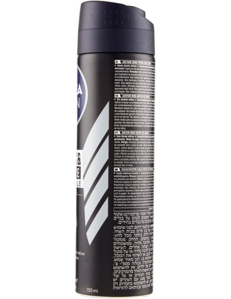 nivea deodorante spray - 150ml - for men - 48h - black&white - non macchia: tuttocasashop.it: igiene e cura della persona