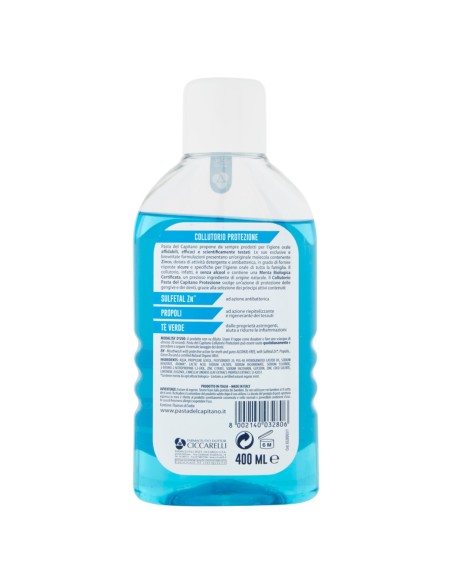 pasta del capitano collutorio per igiene dentale 400ml - blu - protezione: tuttocasashop.it: igiene e cura della persona