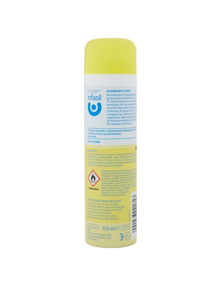 infasil deodorante spray - 150ml - freschezza attiva 48h - 2c: tuttocasashop.it: igiene e cura della persona