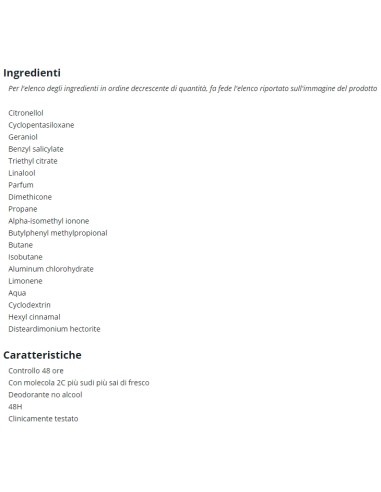 infasil deodorante spray - 150ml - freschezza attiva 48h - 2c: tuttocasashop.it: igiene e cura della persona