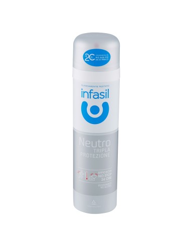 infasil deodorante spray - 150ml - neutro attivo tripla protezione 24h 2c: tuttocasashop.it: igiene e cura della persona