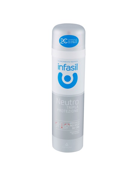 infasil deodorante spray - 150ml - neutro attivo tripla protezione 24h 2c: tuttocasashop.it: igiene e cura della persona